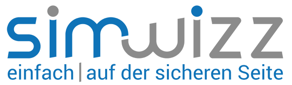 Logo simwizz mit Claim